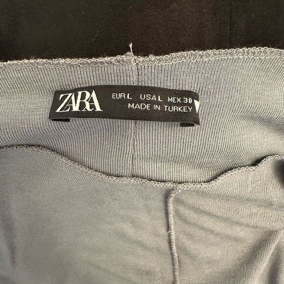 ZARA Crew Neck Long Sleeve Knitted Pullover Crop Top Gray Size Large - Picture 4 of 5